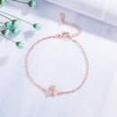 Korean version of the new clover flower diamond zircon leaf copper braceletpicture10