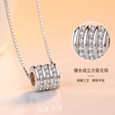 Korean version transfer beads pendant inlaid zircon cylindrical beads fashion necklace accessories wholesalepicture9