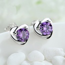 Korean version heartshaped purple diamond earrings fashion temperament earrings wholesale jewelrypicture7