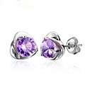 Korean version heartshaped purple diamond earrings fashion temperament earrings wholesale jewelrypicture9