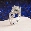 leopard head ring temperament European and American emerald zircon ring jewelrypicture8
