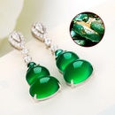 Retro ethnic green agate gourd copper earrings wholesalepicture6