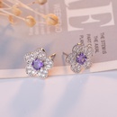Fashion Temperament Full Diamond Zircon Snowflake Stud Earrings Flower Purple Diamond Stud Earrings Jewelrypicture8
