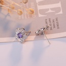 Fashion Temperament Full Diamond Zircon Snowflake Stud Earrings Flower Purple Diamond Stud Earrings Jewelrypicture9