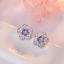 Fashion Temperament Full Diamond Zircon Snowflake Stud Earrings Flower Purple Diamond Stud Earrings Jewelrypicture10