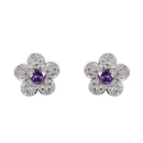Fashion Temperament Full Diamond Zircon Snowflake Stud Earrings Flower Purple Diamond Stud Earrings Jewelrypicture11