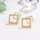 Korean version of the new zircon square earrings square geometric earrings temperament earringspicture9