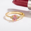 pink diamond zircon ring European and American compact eggshaped ring fashion jewelrypicture9