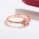 pink diamond zircon ring European and American compact eggshaped ring fashion jewelrypicture10