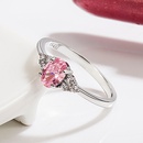 pink diamond zircon ring European and American compact eggshaped ring fashion jewelrypicture11