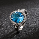 blue zircon European and American diamond butterfly sapphire ring fashion jewelrypicture8