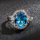 blue zircon European and American diamond butterfly sapphire ring fashion jewelrypicture9