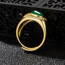 Retro ethnic green agate oval green chalcedony ancient gold ring jewelrypicture10