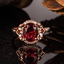 micro inlaid zircon flower ring rose ruby ring rose gold luxury ring jewelrypicture8