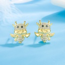 South Korea personality calf earrings cute cow fashion full of diamond earrings jewelrypicture7