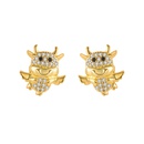 South Korea personality calf earrings cute cow fashion full of diamond earrings jewelrypicture11