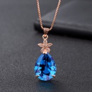 dropshaped sapphire diamond pendant petal pendant fashion simple jewelrypicture7