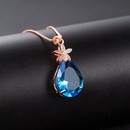 dropshaped sapphire diamond pendant petal pendant fashion simple jewelrypicture8