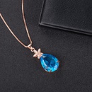 dropshaped sapphire diamond pendant petal pendant fashion simple jewelrypicture9