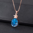 dropshaped sapphire diamond pendant petal pendant fashion simple jewelrypicture10