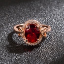 zircon ring European and American fashion rose gold diamond rose ruby ringpicture8