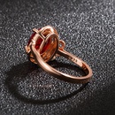 zircon ring European and American fashion rose gold diamond rose ruby ringpicture10