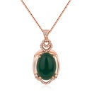 Korean heartshaped zircon green chalcedony pendant eggshaped green agate necklace retro jewelrypicture11