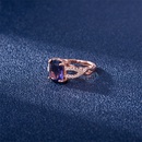 European and American simple microinlaid zircon rose gold amethyst open ringpicture8