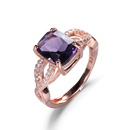 European and American simple microinlaid zircon rose gold amethyst open ringpicture11
