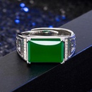 Crossborder hollow green chalcedony microinlaid zircon green agate ring jewelrypicture9