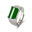 Crossborder hollow green chalcedony microinlaid zircon green agate ring jewelrypicture11
