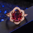 micro inlaid rose ruby flower ring rose gold luxury ring jewelrypicture8