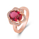 micro inlaid rose ruby flower ring rose gold luxury ring jewelrypicture11