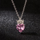 fashion queen necklace retro crown pendant peach heart pendant clavicle chain love necklacepicture10