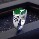 ethnic ring hollow green agate ring microinlaid zircon green chalcedony ringpicture7