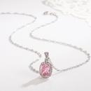 fashion simple gem pendant microinlaid square necklace pendantpicture9