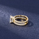 double layer gold color European and American four prong full zircon double layer 18K gold ringpicture10