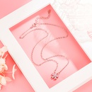 Korean version of petal cherry blossom necklace pink zircon necklace clavicle chain jewelrypicture9