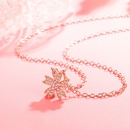 Korean version of petal cherry blossom necklace pink zircon necklace clavicle chain jewelrypicture10