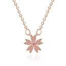 Korean version of petal cherry blossom necklace pink zircon necklace clavicle chain jewelrypicture11