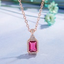 rubelliteplated pendant rose gold square ruby necklacepicture7