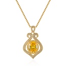 Korean version necklace full diamond citrine heartshaped pendant clavicle chainpicture11