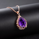 dropshaped amethyst pendant fashion diamond zircon purple diamond pendant necklacepicture9