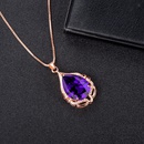 dropshaped amethyst pendant fashion diamond zircon purple diamond pendant necklacepicture10