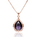 dropshaped amethyst pendant fashion diamond zircon purple diamond pendant necklacepicture11