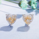 Heartshaped Opal Earrings European and American Colorful Stone Zircon Earringspicture8