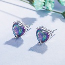 Heartshaped Opal Earrings European and American Colorful Stone Zircon Earringspicture9