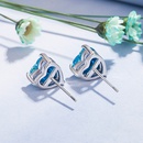 Heartshaped Opal Earrings European and American Colorful Stone Zircon Earringspicture10