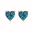 Heartshaped Opal Earrings European and American Colorful Stone Zircon Earringspicture11