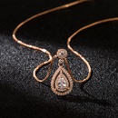 Korean version necklace full diamond water drop pendant fashion clavicle chain necklace wedding jewelrypicture8
